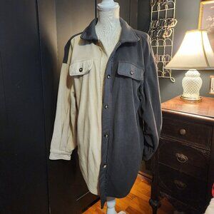 Bibi two tone fleece oversized shacket